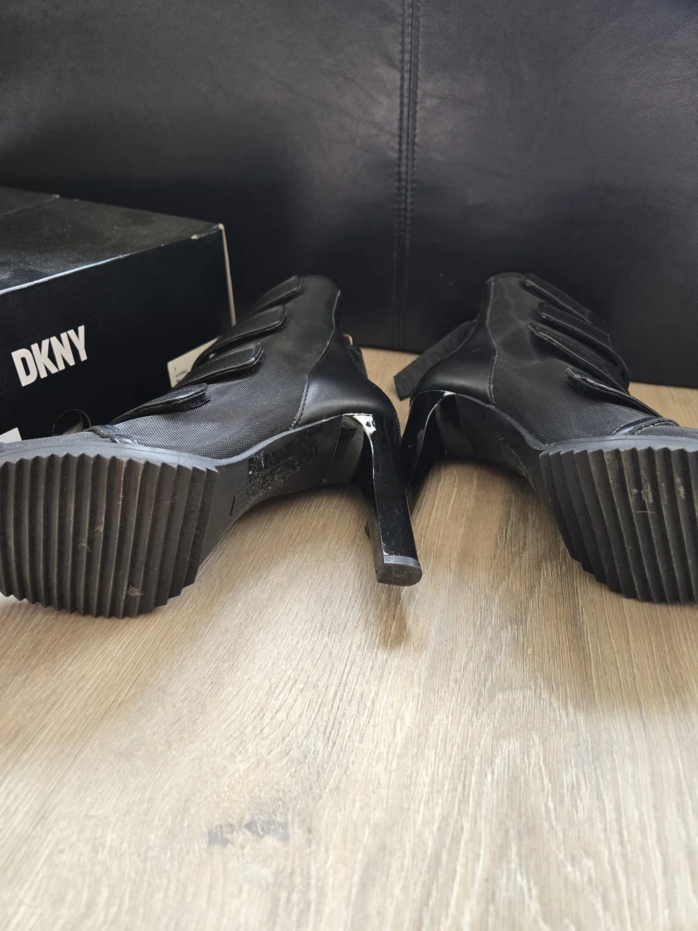 DKNY Blake Mesh Peep-Toe Platform Heel Sandals